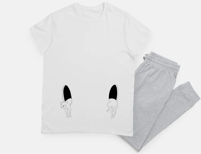 Pajama cat hole