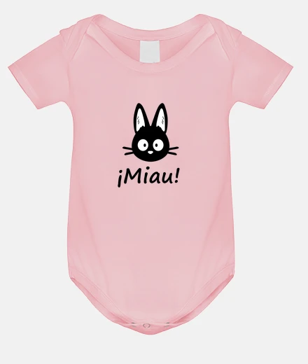 Kids cat kiki cute baby bodysuit, light pink baby studio ghibli meow geek gift
