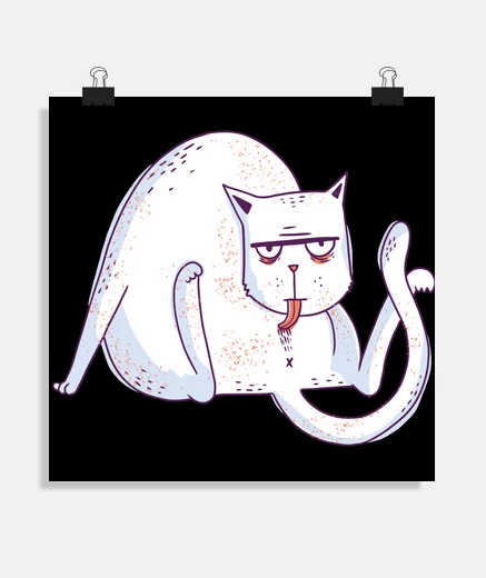 Poster cat licking its behind pulls grooming animals breeder seller