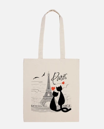 Cat love in paris bag tostadora