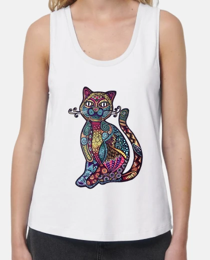 Tee-shirt cat mandala