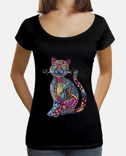 Tee-shirt cat mandala
