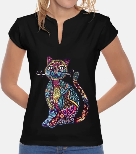 Tee-shirt cat mandala