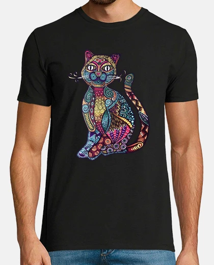 T-shirt cat mandala