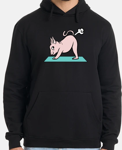 Hoodie cat mascot sphinx yoga
