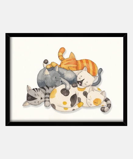 Framed cat nap - nap time