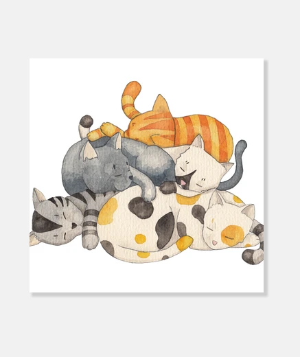 Lienzo Cat Nap - Siesta Time (camiseta)