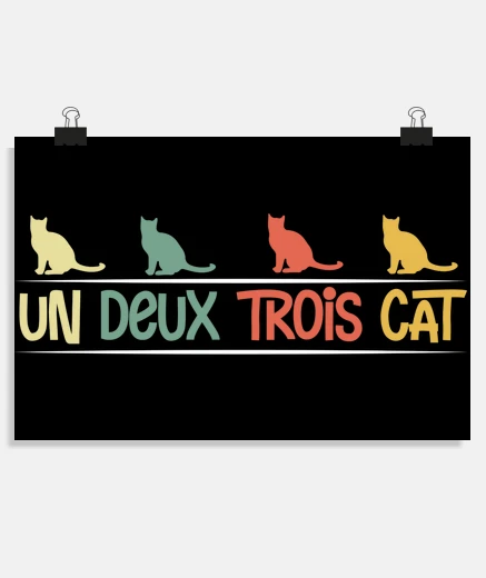 Poster cat one two three cat funny poster poster decoration cats pun