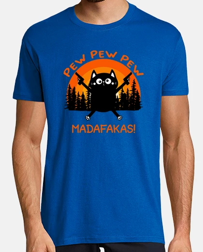 T-shirt cat pew pew madafakas crazy cat