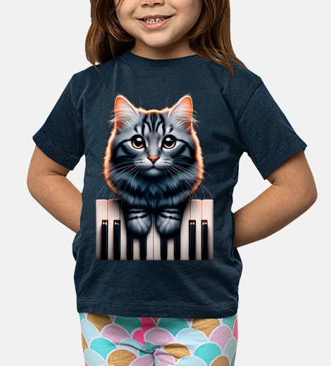 Children's cat plays the piano kitten music pianist
