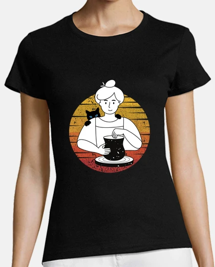 Playera cat pottery