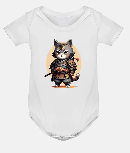 Kids cat samurai warrior fun funny body baby onesie