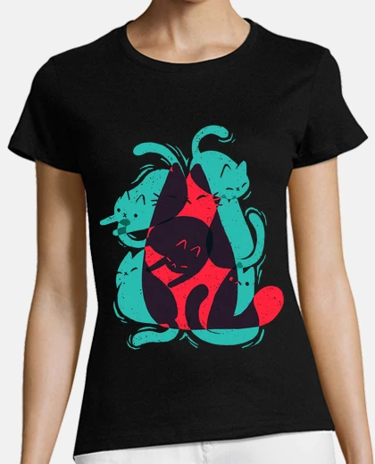 Camiseta Cat shapes - Funny Cute Kitty - Modern