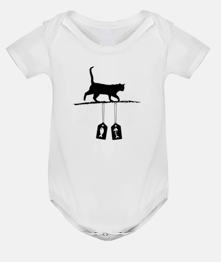 Kids cat silhouette - fish sale tags