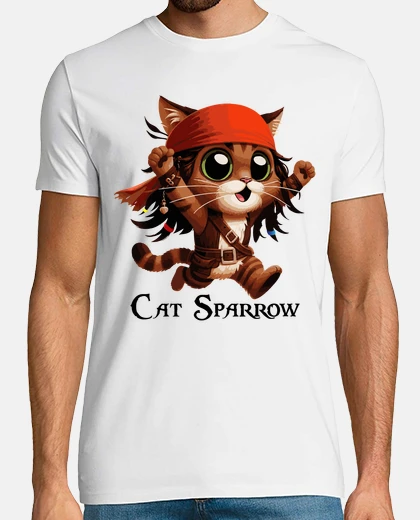 Camiseta Cat Sparrow - Letras negras