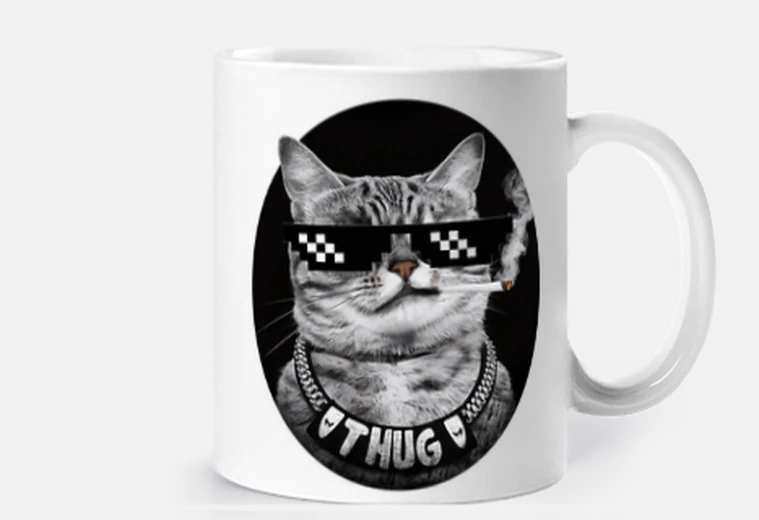 Cup Cat Thug Life