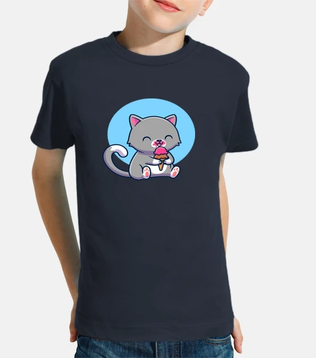 Kids cat with ice cream cone