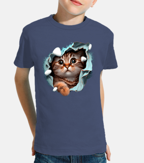 cat breaks t-shirt kitty