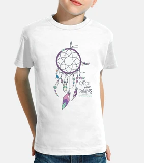 catch your dreams t-shirt - girl, short sleeve, white
