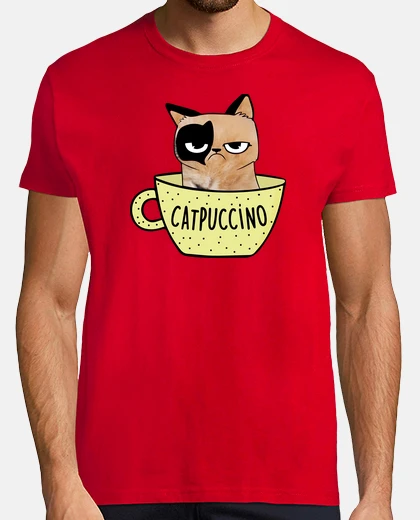 Camiseta Catpuccino gato de morros