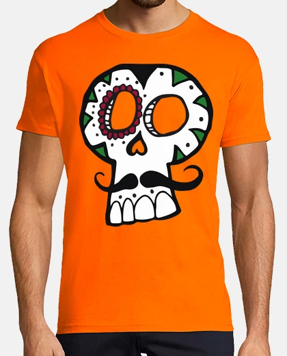 Camiseta Catrina Bigote Negro y Blanco