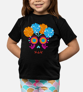 Catrina calaca flor cempasúchil hair kids... | tostadora