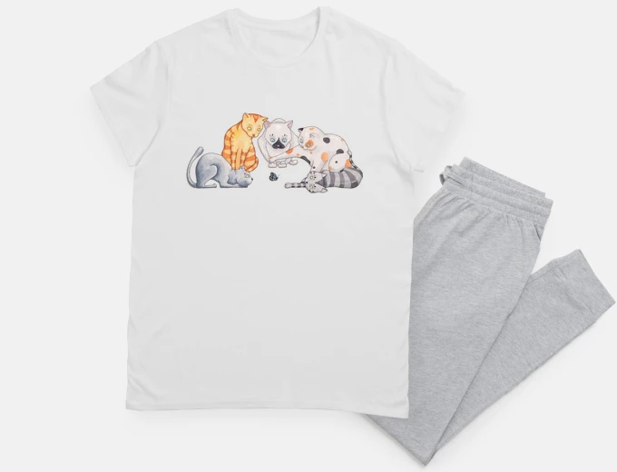 Pajama cats and butterflies