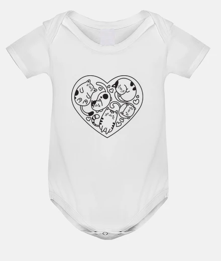 Kids cats heart for cat mom baby bodysuit onesie