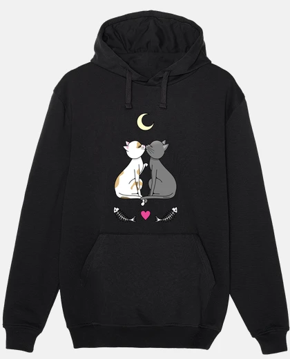Hoodie cats in love kawaii