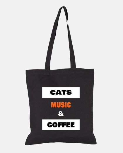 Bag cats music and coffee