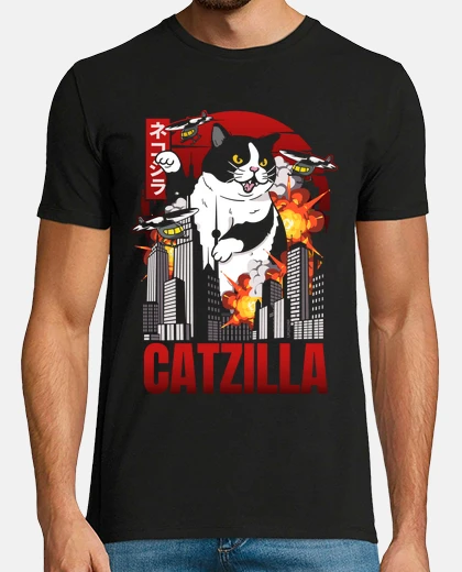 T-shirt catzilla - re dei gatti