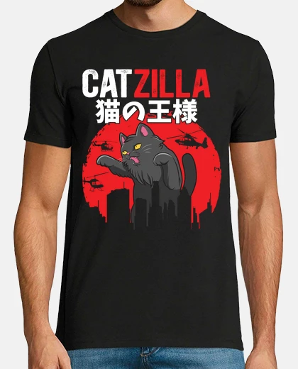 T-shirt catzilla film parodia di gatti giappone
