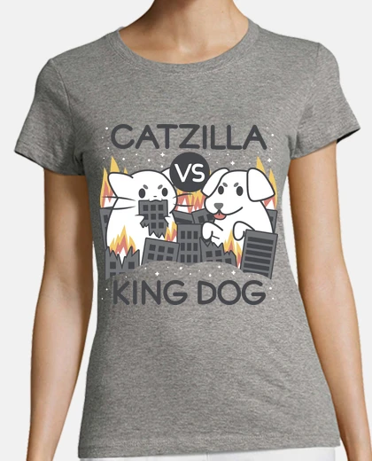 Playera Catzilla vs king dog