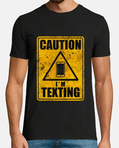 T-shirt caution sms (arrugginito)