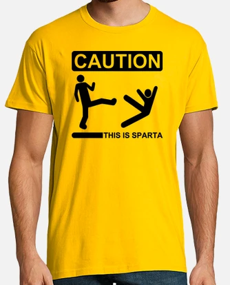 Caution This Is Sparta Cool T-shirt Funny Tee Shirt Spartan T