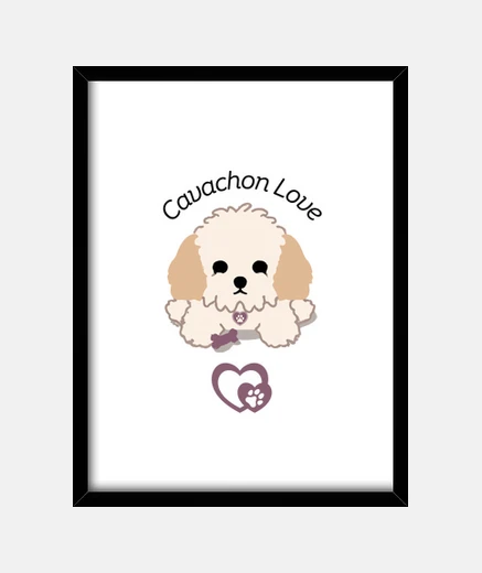 Framed Cavachon Love