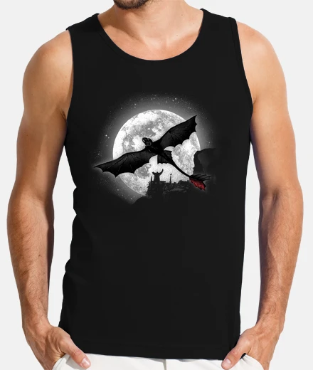 Tee-shirt cavalier dragon clair de lune
