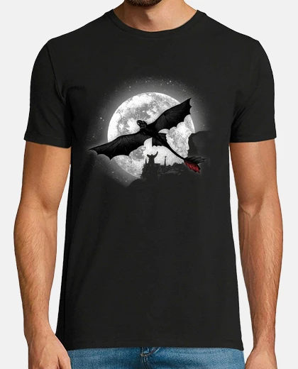 Tee-shirt cavalier dragon clair de lune
