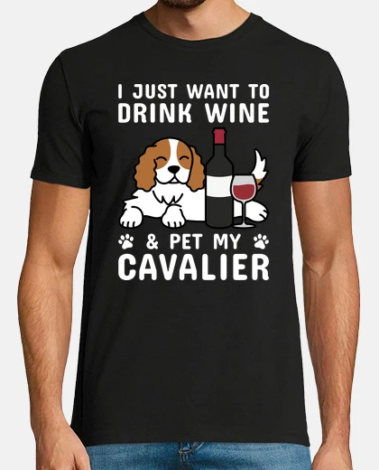 T-shirt cavalier king char les s pan iel dr ink