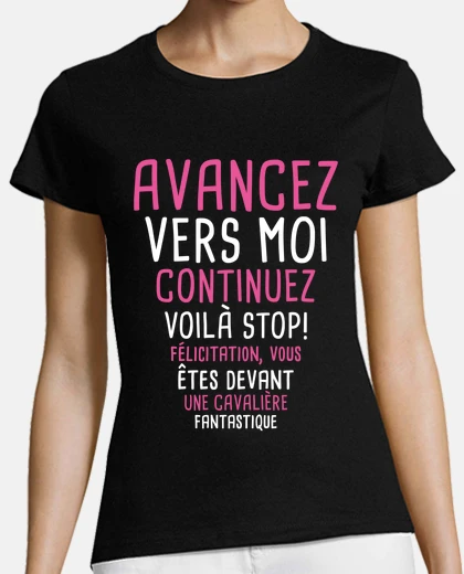 Tee-shirt Cavalière Idée Cadeau Sport Équestre