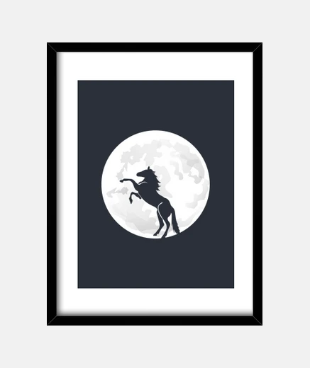 Quadro cavallo chiaro di luna che si impenna c