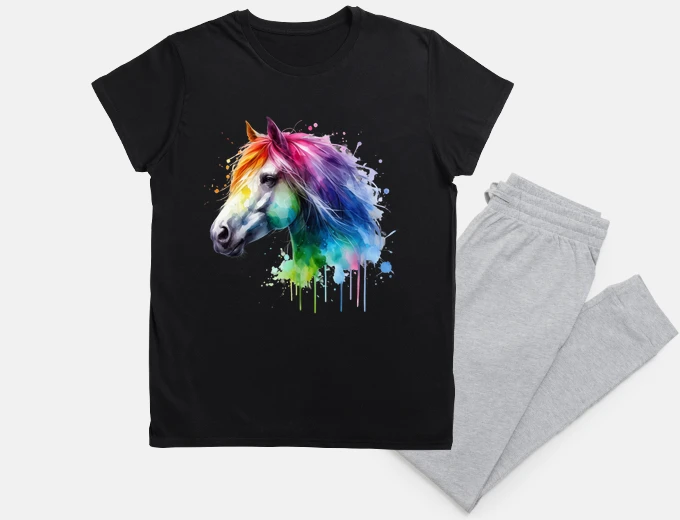 Pigiama cavallo neon art neon multicolore