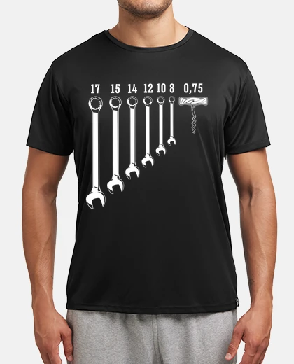 T-shirt cavatappi vino chiavi meccanico officina auto motore