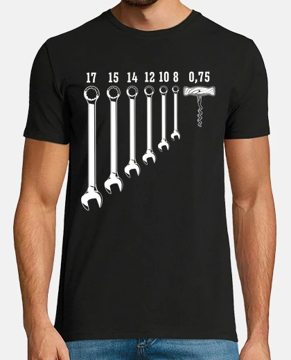T-shirt cavatappi vino chiavi meccanico officina auto motore