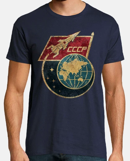 T-shirt cccp space rocket flag