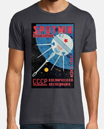 T-shirt cccp sputnik first sattelite retro post