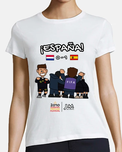 Tee-shirt célébration espagne - objectif final iniesta 2010