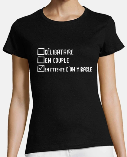 Tee-shirt célibataire, en couple, humour