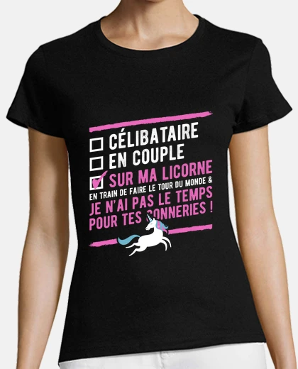 Tee-shirt Célibataire licorne
