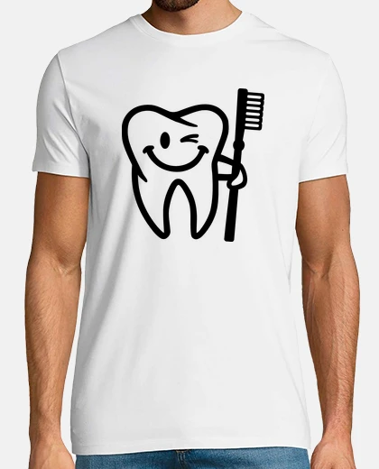 Camiseta cepillo de dientes feliz de los dientes
